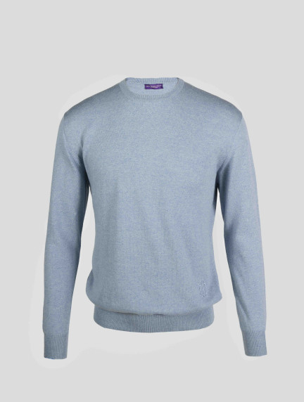 Patrick Hellmann CollectionLight Blue Round Neck 100% Cottonimage618